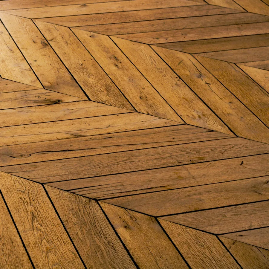 Herringbone wood-look laminate flooring